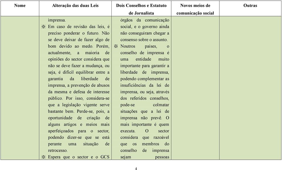 e defesa de interesse público. Por isso, considera-se que a legislação vigente serve bastante bem.