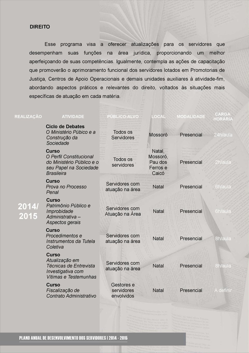 atividade-fim, abordando aspectos práticos e relevantes do direito, voltados às situações mais específicas de atuação em cada matéria.