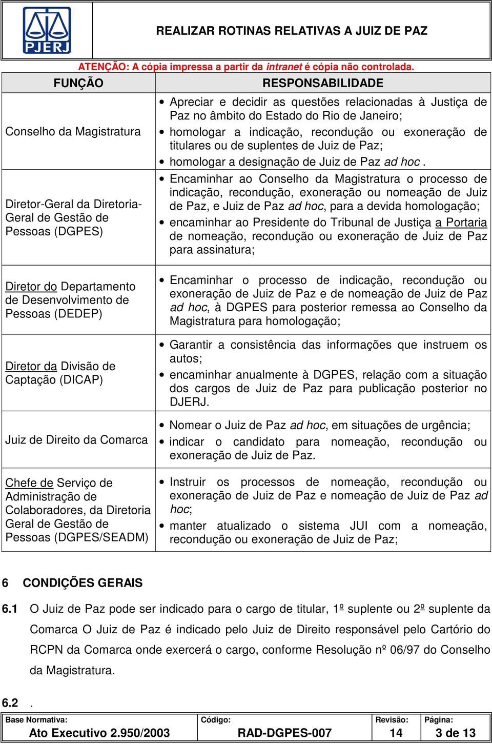 Encaminhar ao Conselho da Magistratura o processo de indicação, recondução, exoneração ou nomeação de Juiz de Paz, e Juiz de Paz ad hoc, para a devida homologação; encaminhar ao Presidente do