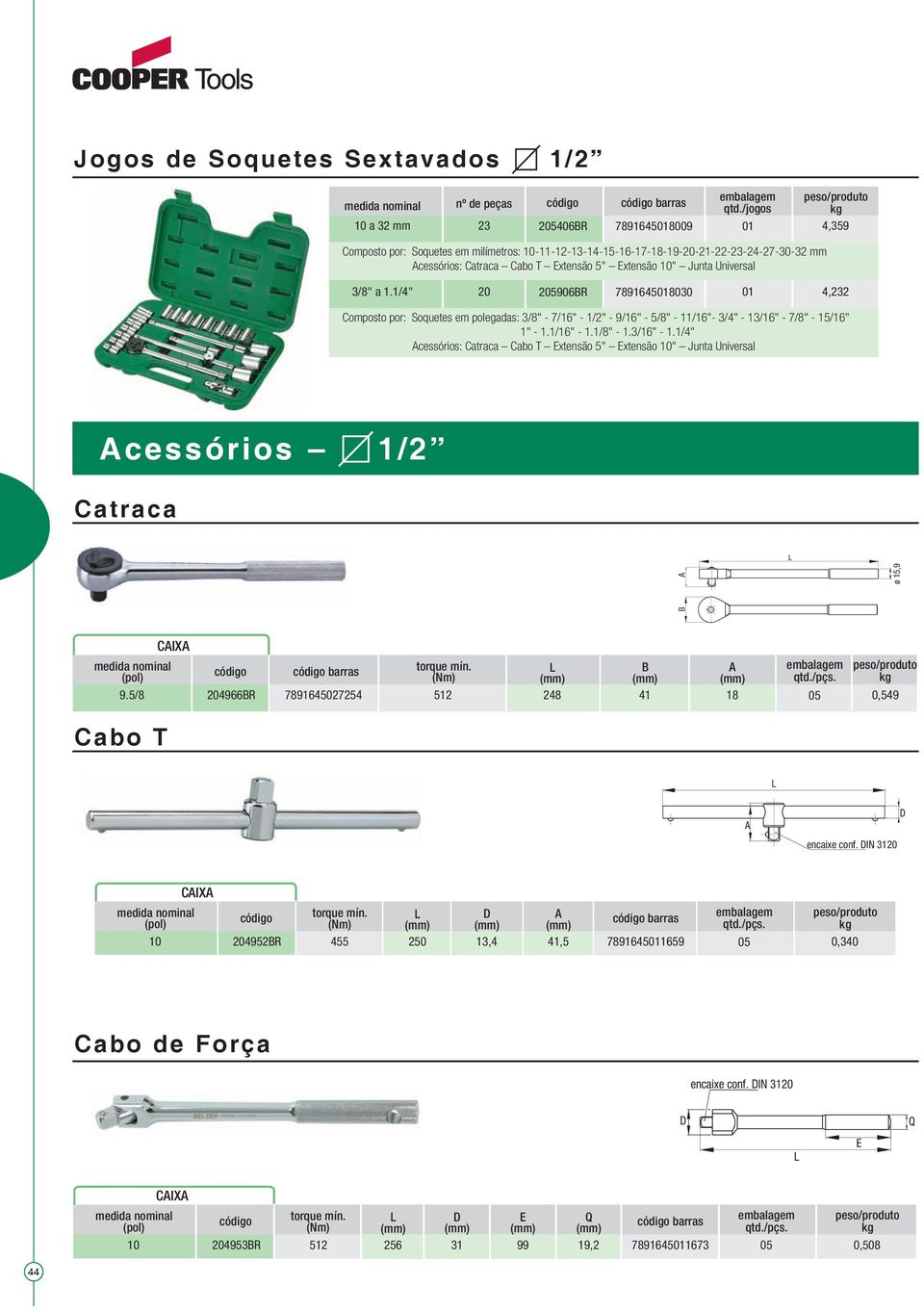 1/4" 2906R 78980 4,2 omposto por: Soquetes em polegadas: 3/8" - 7/" - 1/2" - 9/" - 5/8" - 11/"- 3/4" - 13/" - 7/8" - /" 1" - 1.1/" - 1.1/8" - 1.3/" - 1.