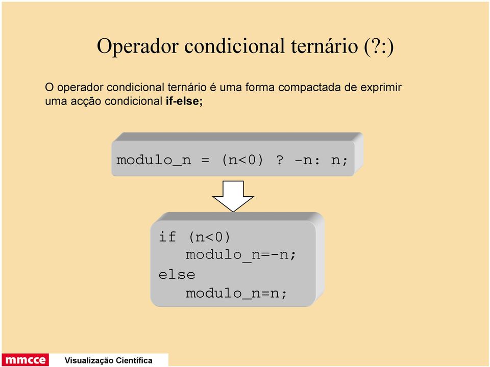 compactada de exprimir uma acção condicional