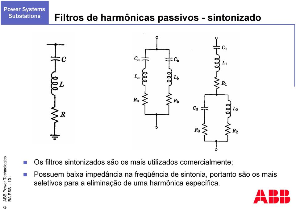 Possuem baixa impedância na freqüência de sintonia, portanto