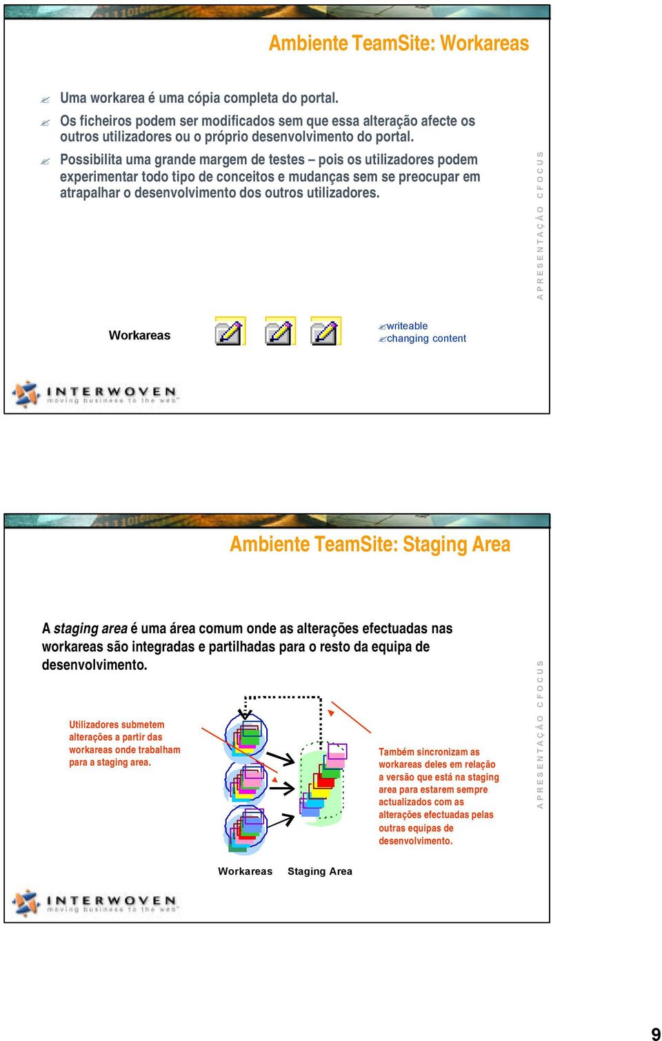 Possibilita uma grande margem de testes pois os utilizadores podem experimentar todo tipo de conceitos e mudanças sem se preocupar em atrapalhar o desenvolvimento dos outros utilizadores.