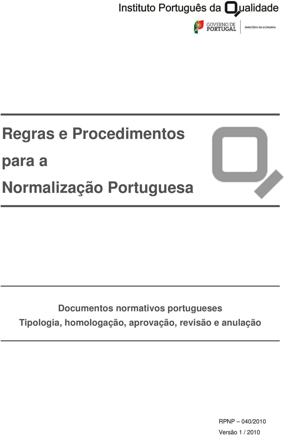 normativos portugueses Tipologia,