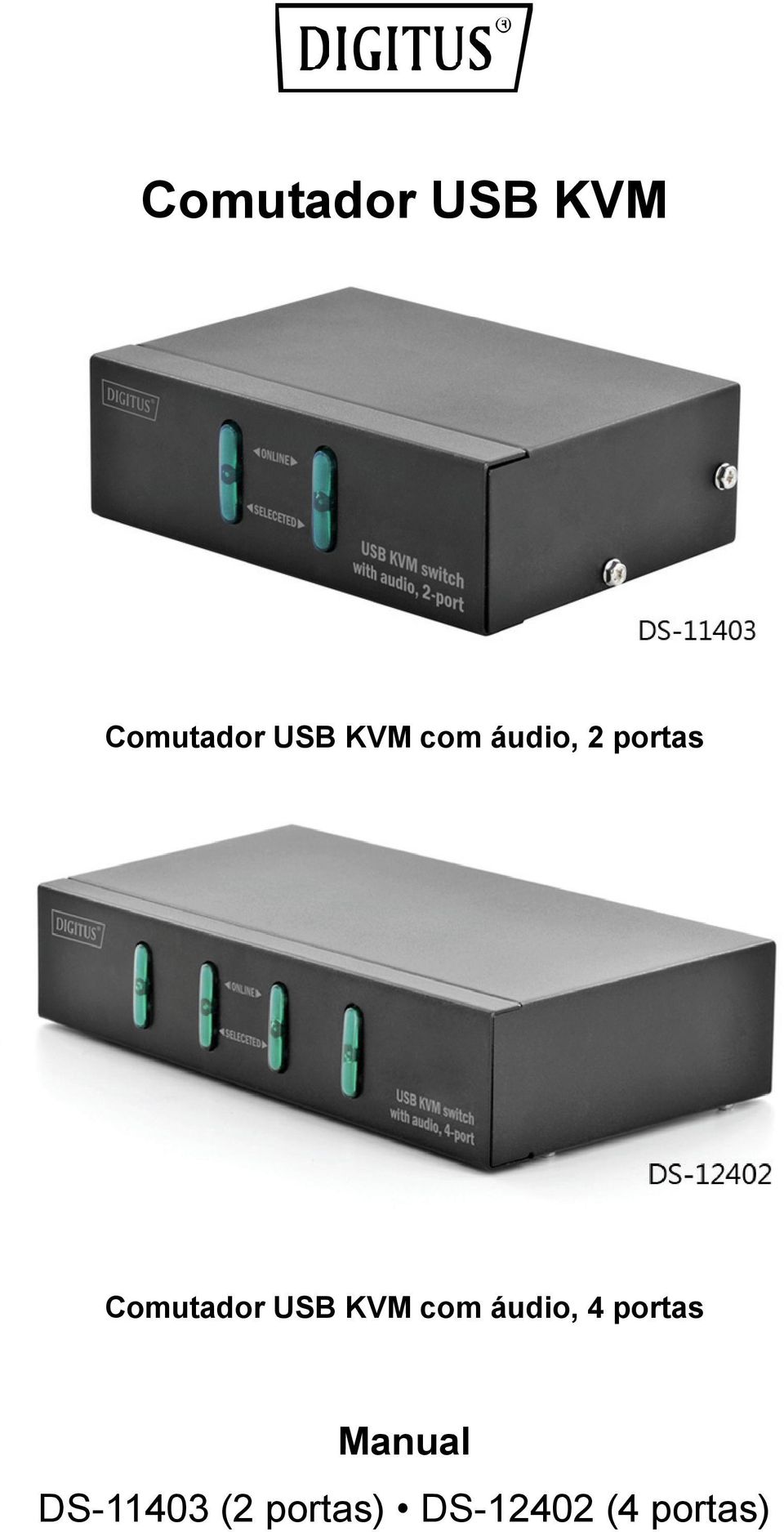 USB KVM com áudio, 4 portas Manual