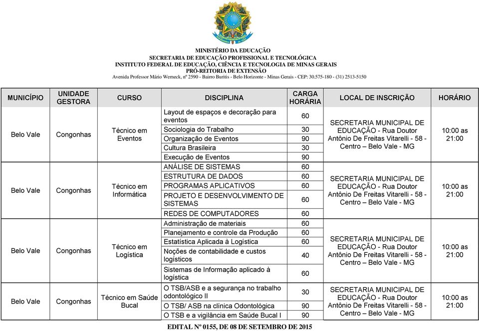 Planejamento e controle da Produção Estatística Aplicada à Logística Noções de contabilidade e custos logísticos Sistemas de Informação aplicado à logística O