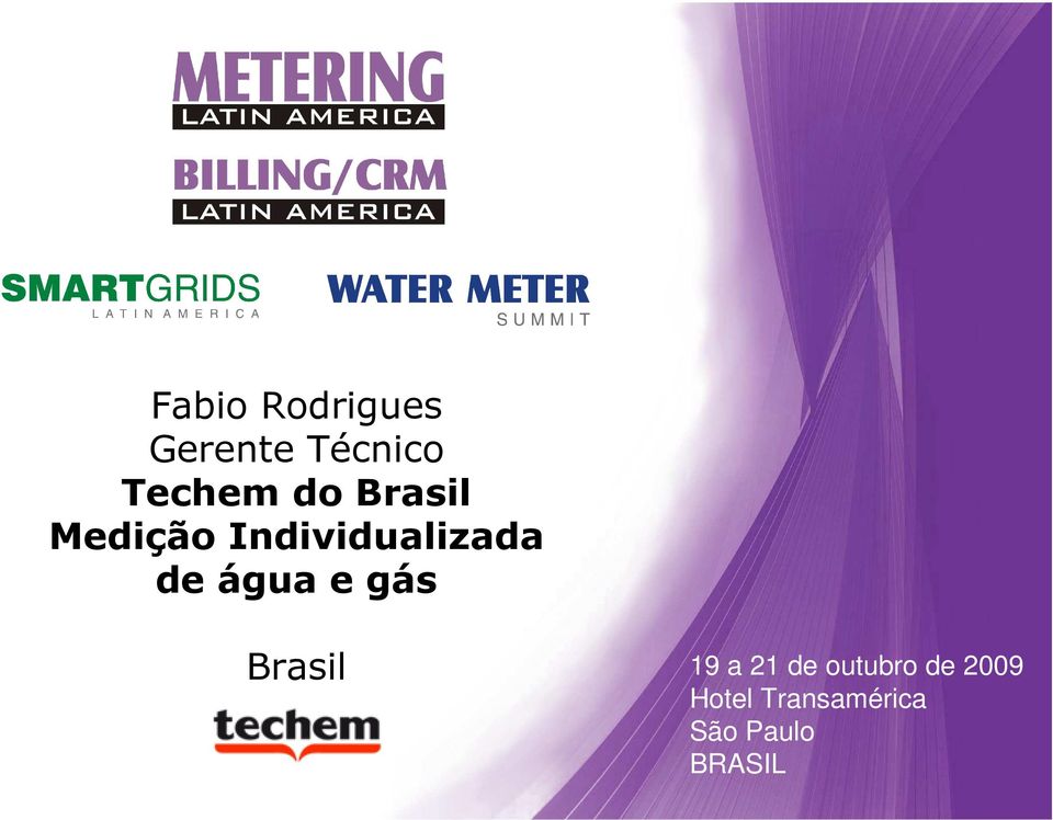 água e gás Brasil 19 a 21 de outubro