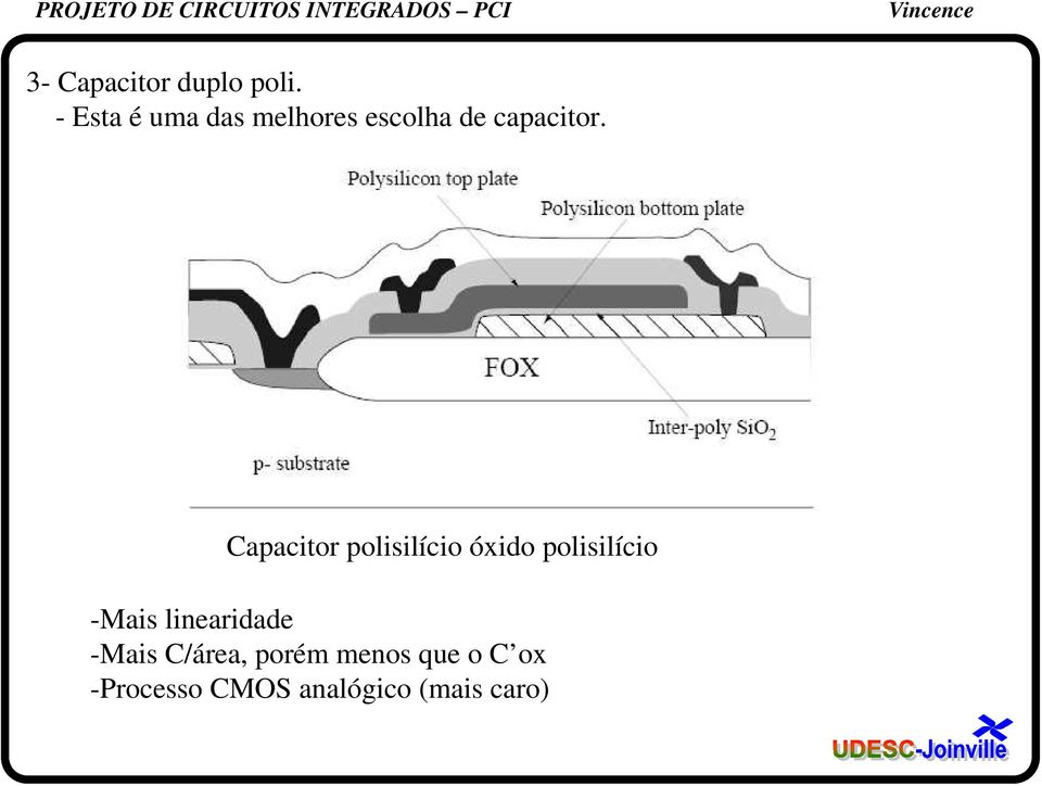 Capacitor polisilício óxido polisilício -Mais