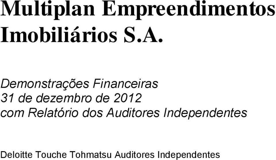 2012 com Relatório dos Auditores