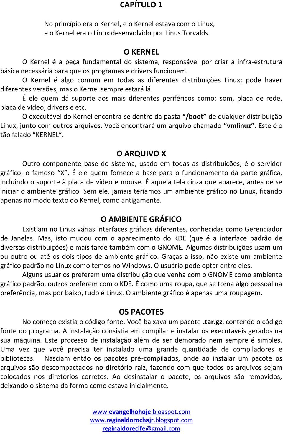 O Kernel é algo comum em todas as diferentes distribuições Linux; pode haver diferentes versões, mas o Kernel sempre estará lá.