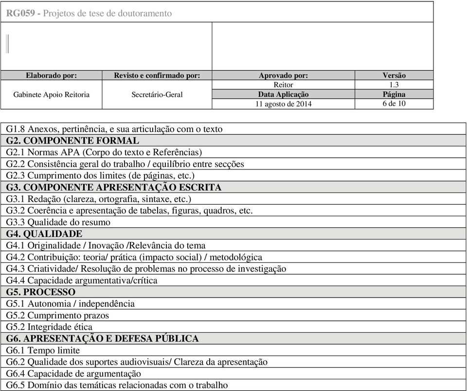 G3.3 Qualidade do resumo G4. QUALIDADE G4.1 Originalidade / Inovação /Relevância do tema G4.2 Contribuição: teoria/ prática (impacto social) / metodológica G4.