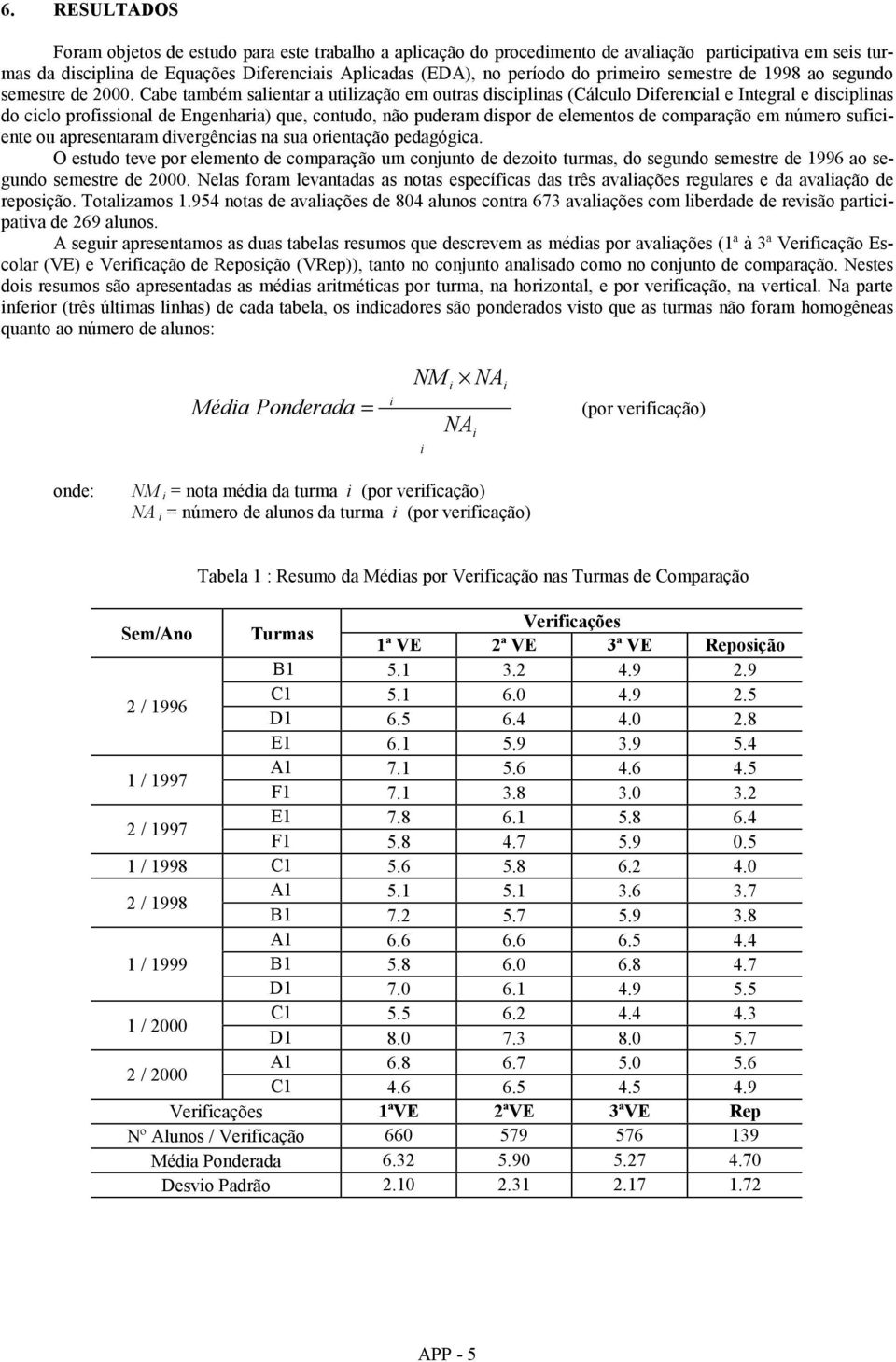 Cabe também salentar a utlzação em outras dscplnas (Cálculo Dferencal e Integral e dscplnas do cclo profssonal de Engenhara) que, contudo, não puderam dspor de elementos de comparação em número