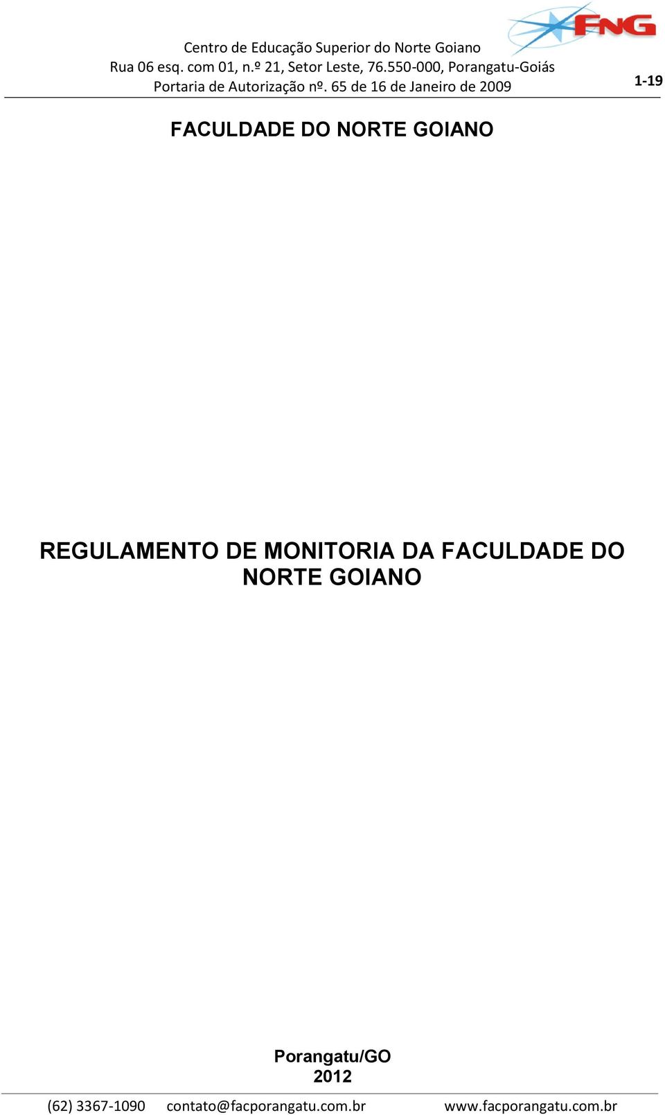 MONITORIA DA FACULDADE DO