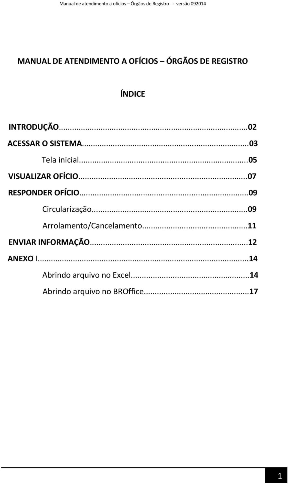 ..07 RESPONDER OFÍCIO...09 Circularização...09 Arrolamento/Cancelamento.