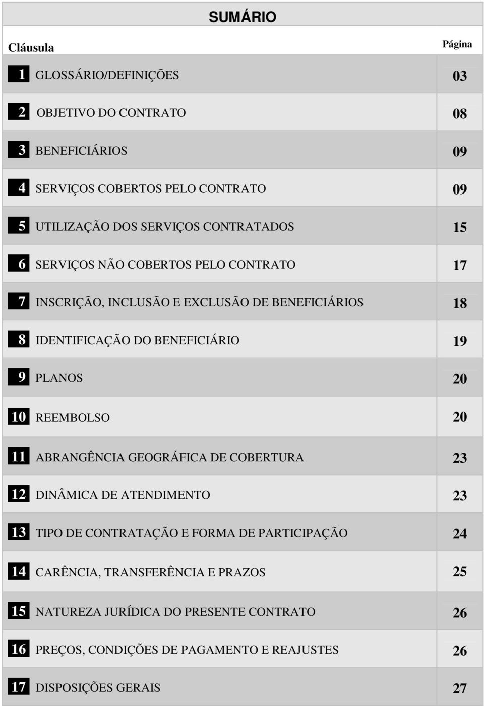 9 PLANOS 20 10 REEMBOLSO 20 11 ABRANGÊNCIA GEOGRÁFICA DE COBERTURA 23 12 DINÂMICA DE ATENDIMENTO 23 13 TIPO DE CONTRATAÇÃO E FORMA DE PARTICIPAÇÃO 24 14