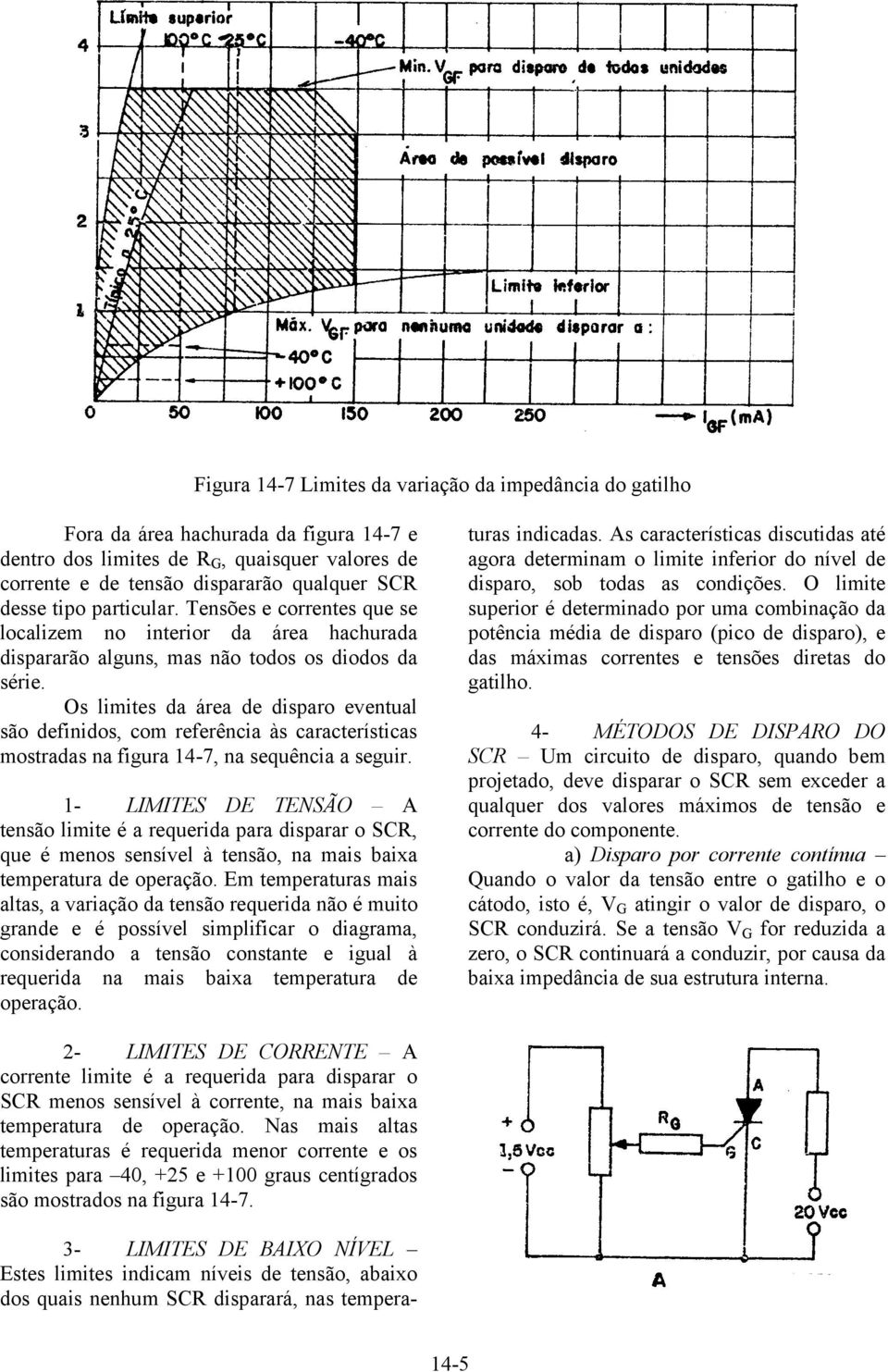 Os limites da área de disparo eventual são definidos, com referência às características mostradas na figura 14-7, na sequência a seguir.