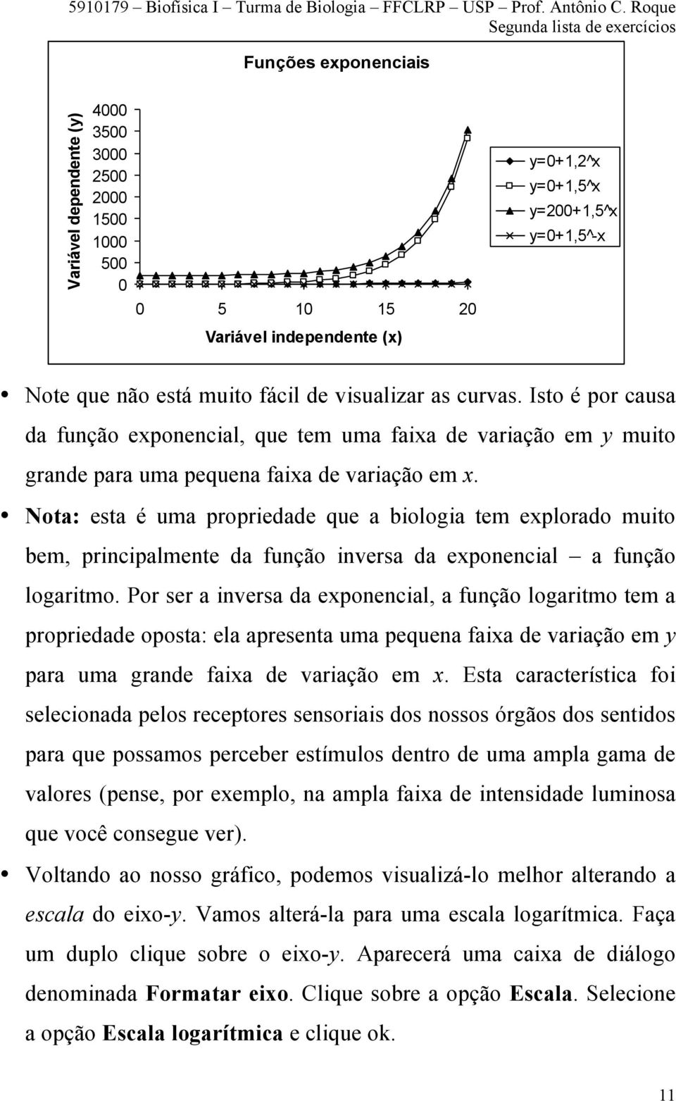 Nota: esta é uma propriedade que a biologia tem explorado muito bem, principalmente da função inversa da exponencial a função logaritmo.