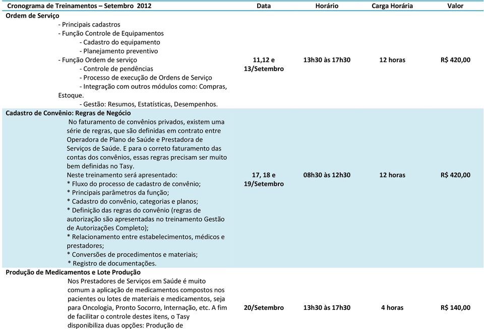 Cadastro de Convênio: Regras de Negócio No faturamento de convênios privados, existem uma série de regras, que são definidas em contrato entre Operadora de Plano de Saúde e Prestadora de Serviços de