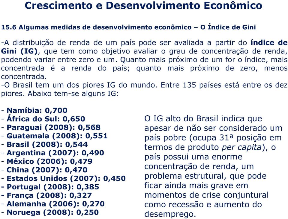 -O Brasil tem um dos piores IG do mundo. Entre 135 países está entre os dez piores.