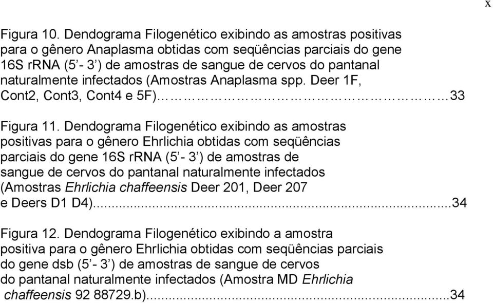 infectados (Amostras Anaplasma spp. Deer 1F, Cont2, Cont3, Cont4 e 5F) 33 Figura 11.