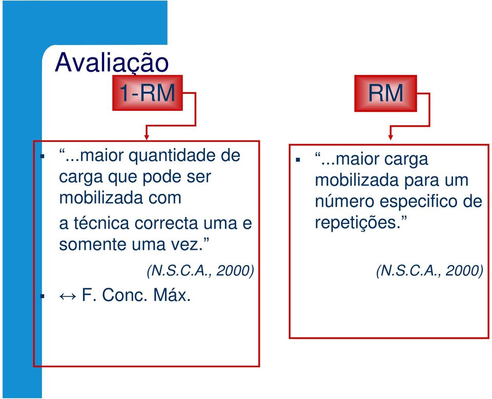 técnica correcta uma e somente uma vez. F. Conc. Máx. (N.