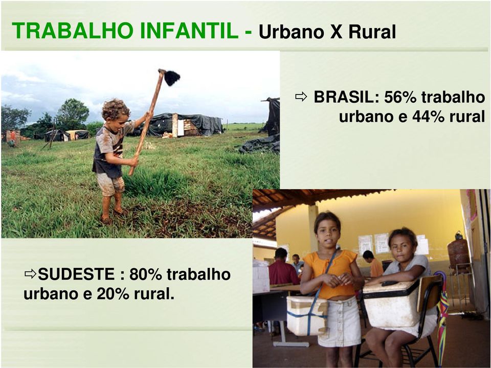 urbano e 44% rural SUDESTE :