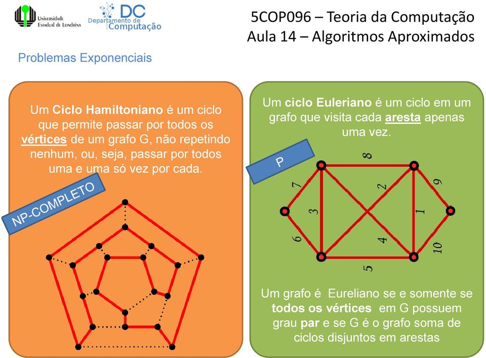 Um ciclo Euleriano é um ciclo em um grafo que visita cada aresta apenas uma vez.