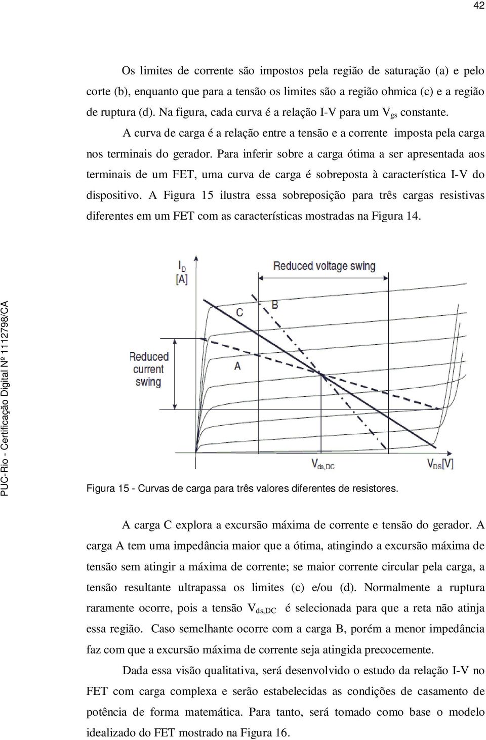 Para inferir sobre a carga ótima a ser apresentada aos terminais de um FET, uma curva de carga é sobreposta à característica I-V do dispositivo.