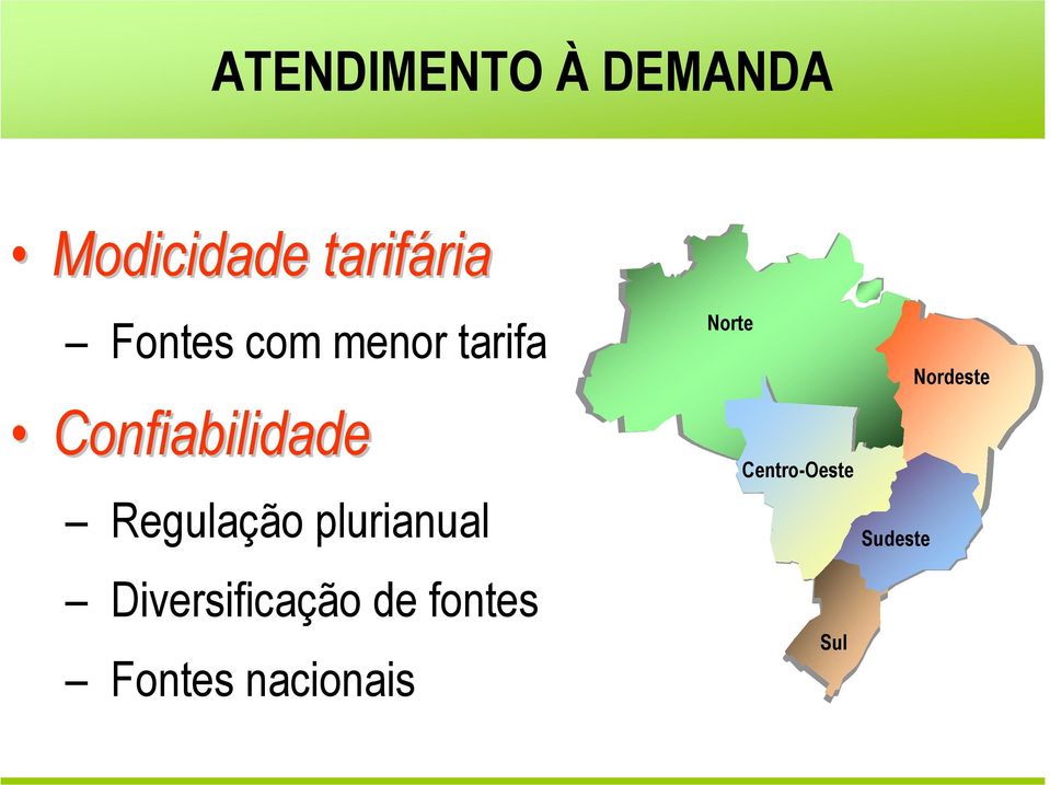 Regulação plurianual Diversificação de fontes