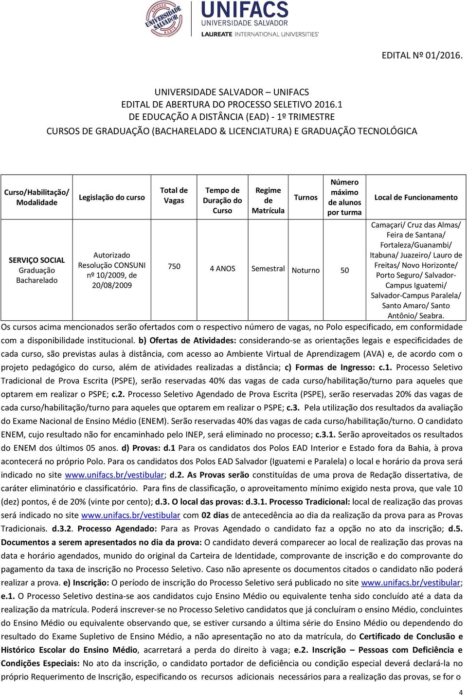 b) Ofertas Atividas: consirando-se as orientações legais e especificidas cada curso, são previstas aulas à distância, com acesso ao Ambiente Virtual Aprendizagem (AVA) e, acordo com o projeto