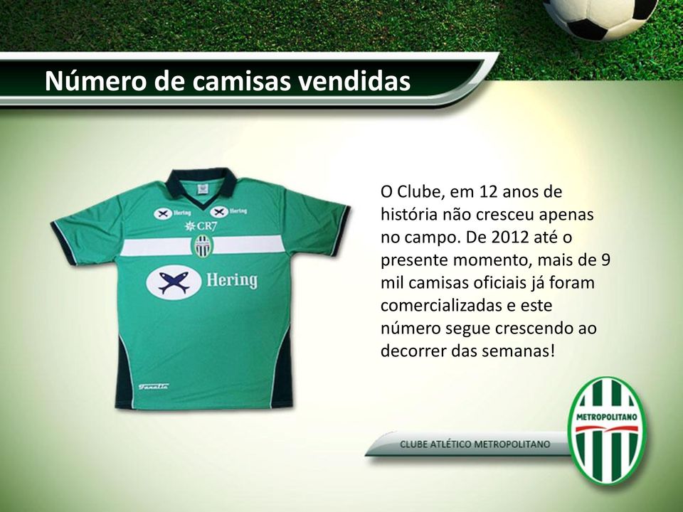 De 2012 até o presente momento, mais de 9 mil camisas