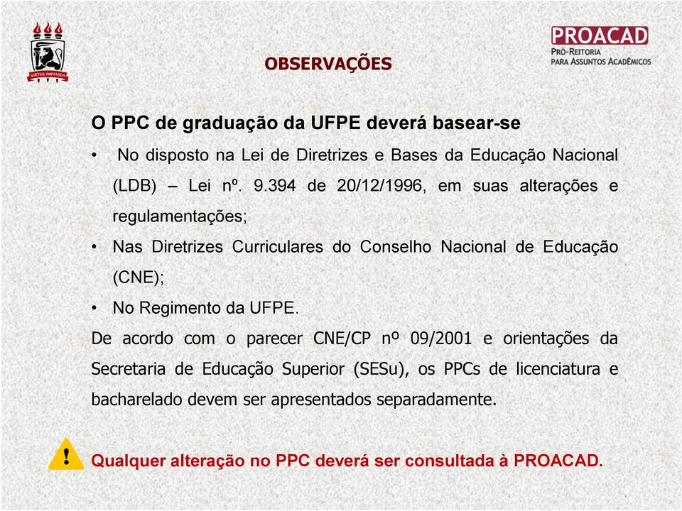 394 de 20/12/1996, em suas alterações e regulamentações; Nas Diretrizes Curriculares do Conselho Nacional de Educação (CNE); No