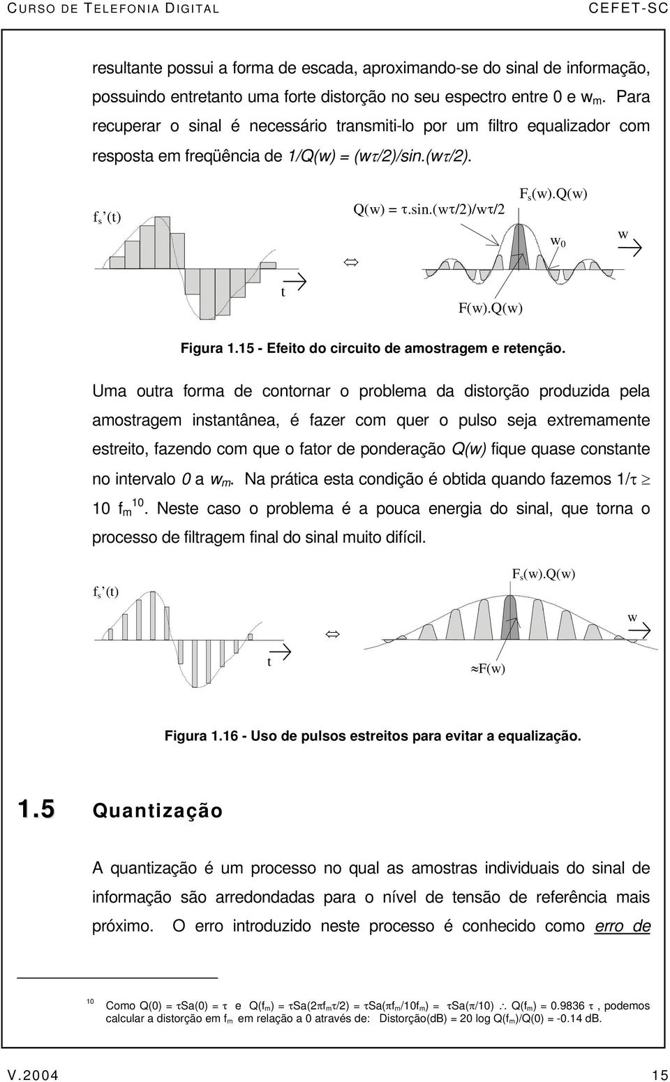 5 - Efeio do circuio de amosragem e reenção.