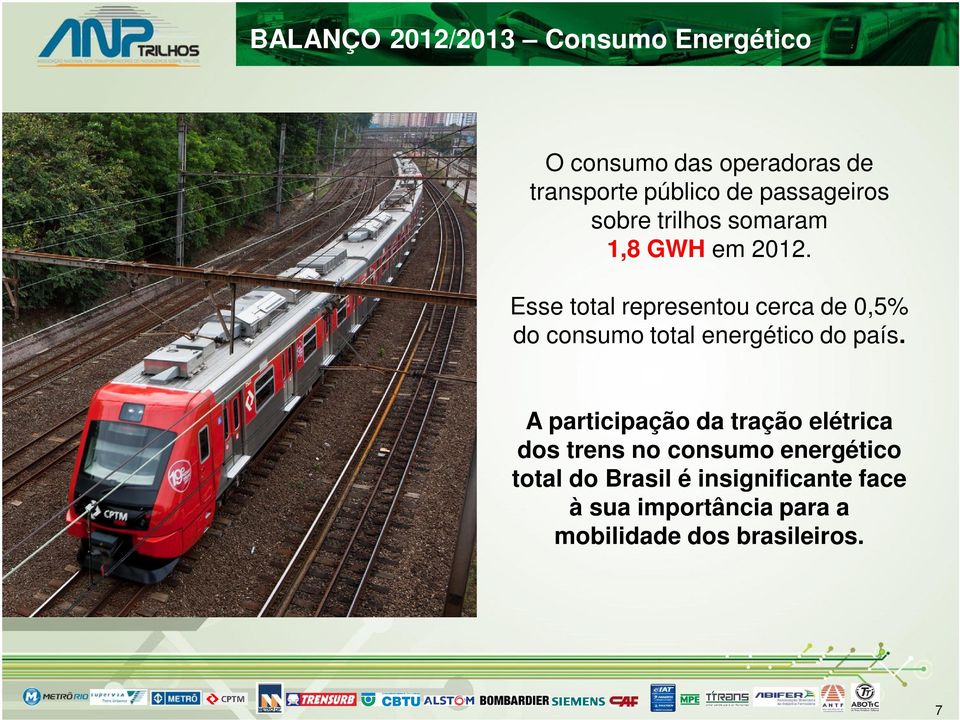 Esse total representou cerca de 0,5% do consumo total energético do país.