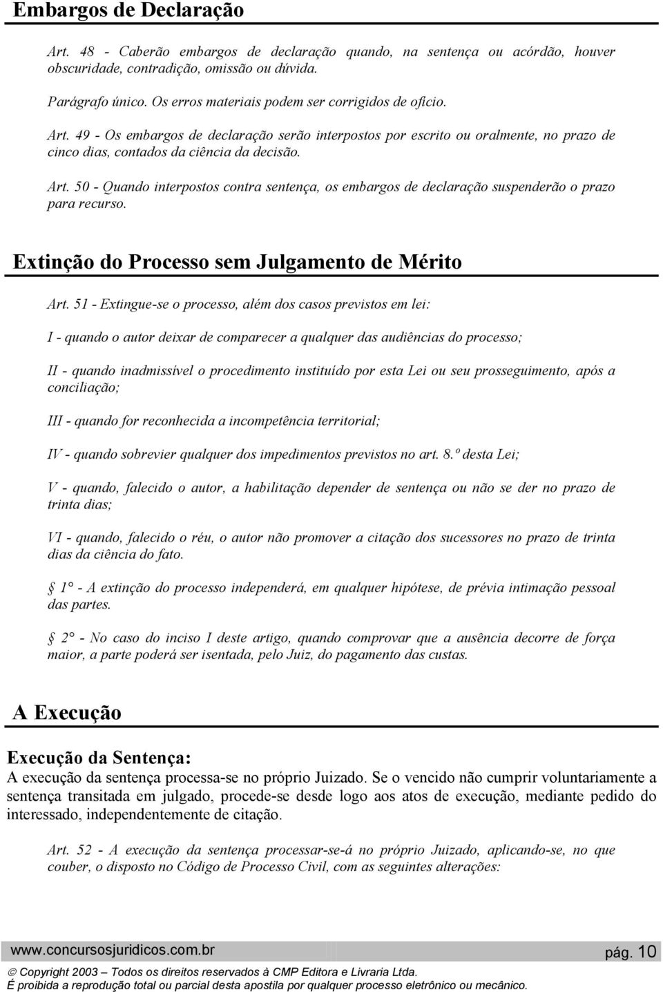 Extinção do Processo sem Julgamento de Mérito Art.