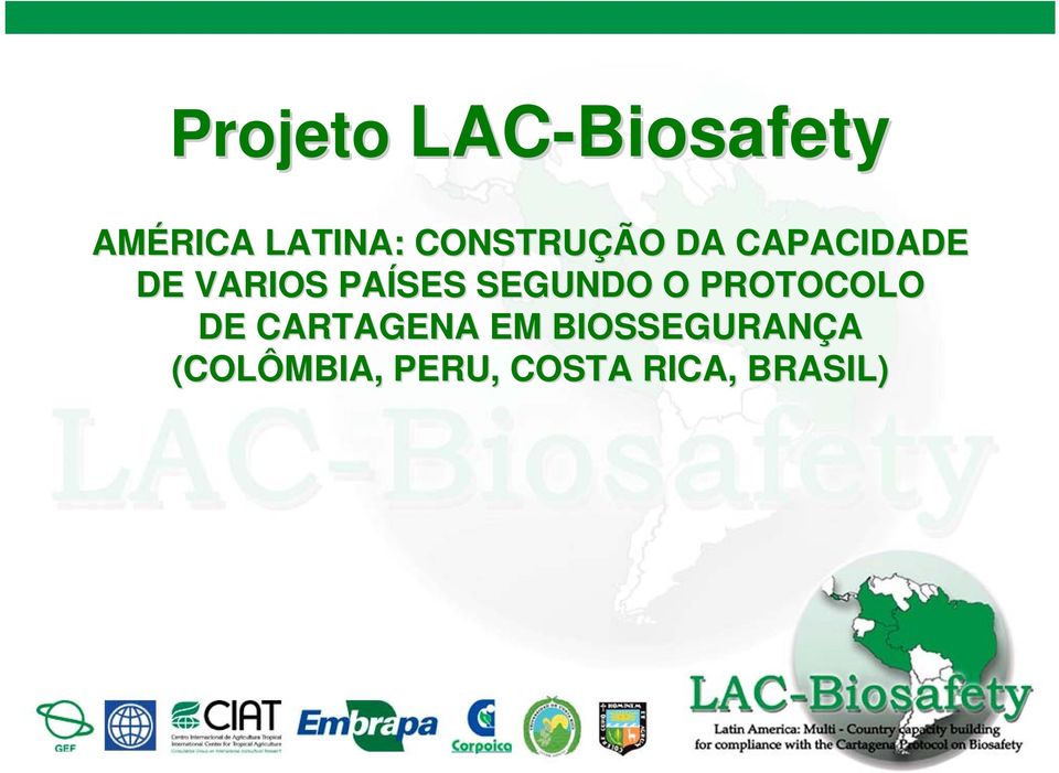 PAÍSES SEGUNDO O PROTOCOLO DE CARTAGENA EM