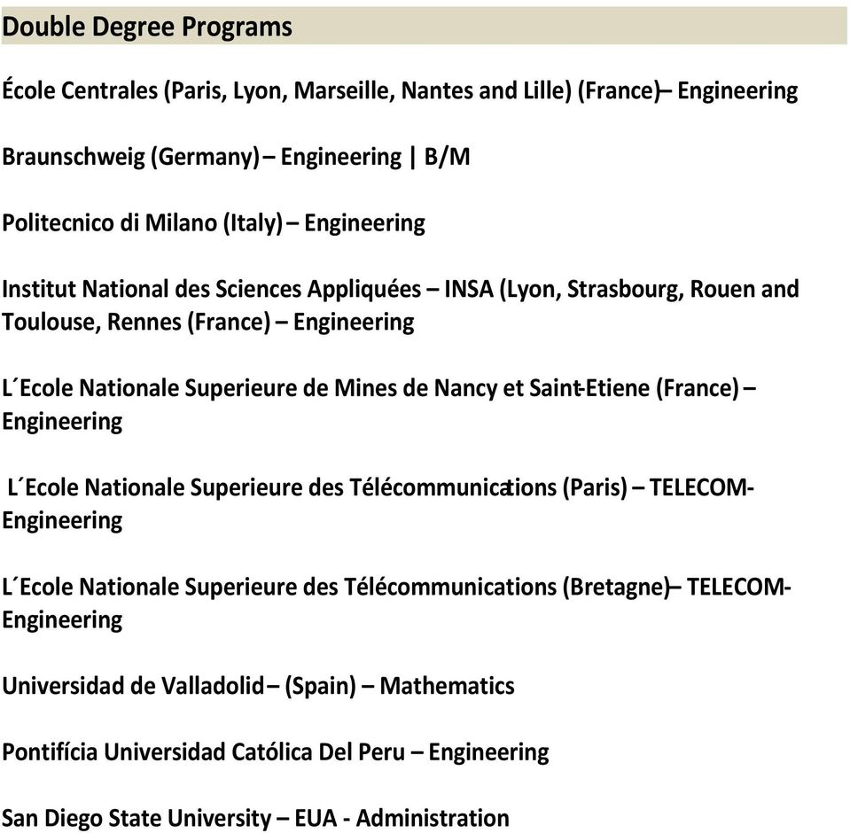 et Saint-Etiene (France) Engineering L Ecole Nationale Superieure des Télécommunications (Paris) TELECOM- Engineering L Ecole Nationale Superieure des Télécommunications