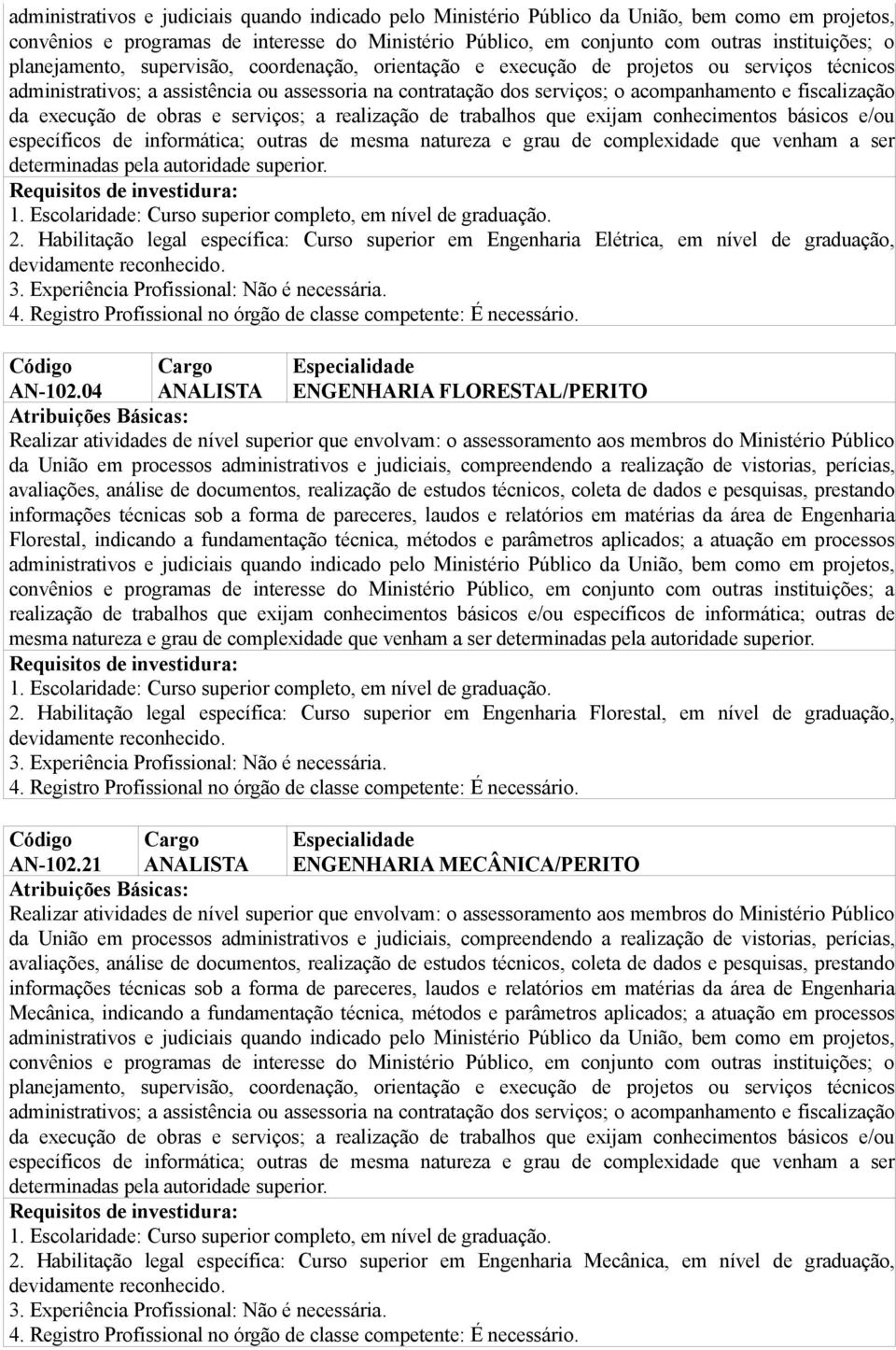 e/ou específicos de informática; outras de mesma natureza e grau de complexidade que venham a ser determinadas pela autoridade superior. 2.