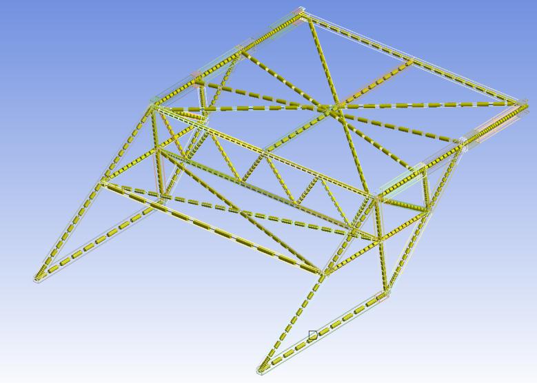 Modelagem de elementos finitos Um modelo tridimensional de elementos finitos foi desenvolvido usando o programa ANSYS (2015) para a análise de estabilidade da estrutura da