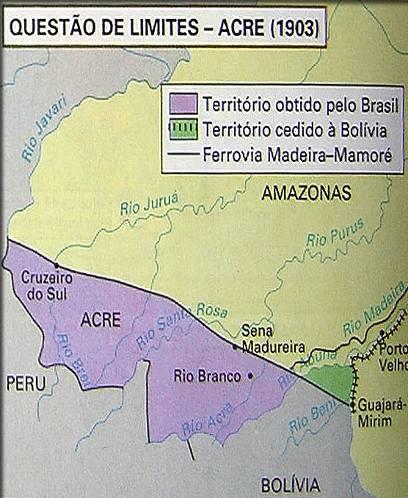 Anexação do Acre (1903): Interesse na extração do látex. Atritos entre seringueiros brasileiros e bolivianos.