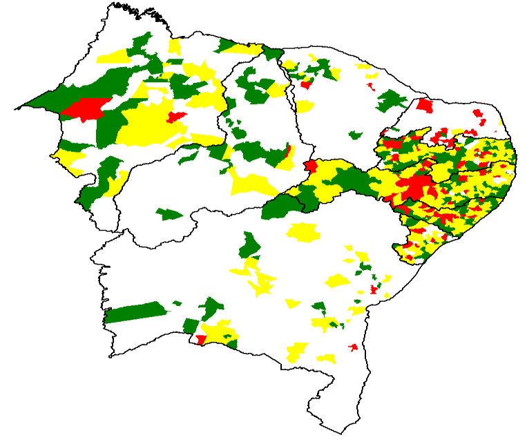 Região Nordeste 727 municípios participaram do LIRAa aumento de 34,1% em relação a novembro de 2013 277 em situação satisfatória 354 em situação de alerta 96