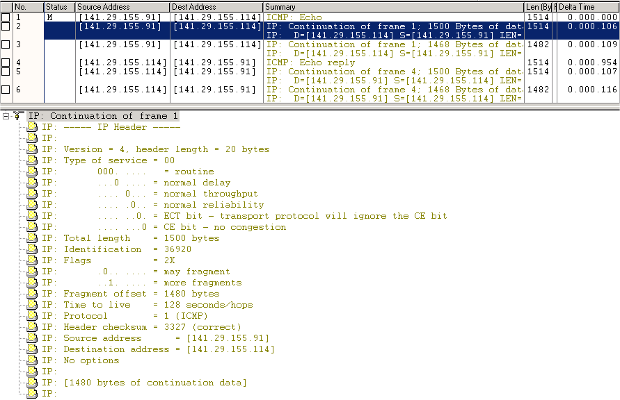 Exemplo de fragmentação IP (2)