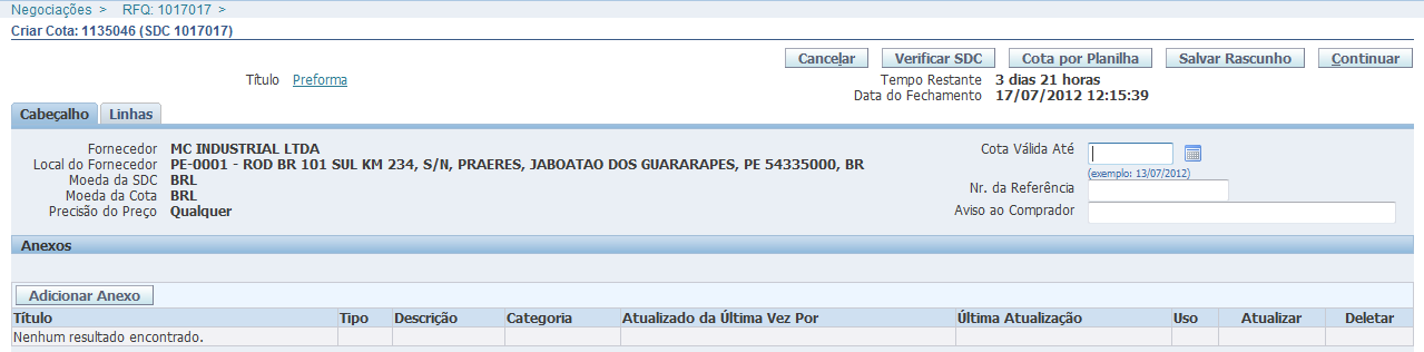 Para inserir a proposta selecione a opção criar cota e em seguina cliquei no botão ir Leia os Termos e Condições e clique no botão aceitar.