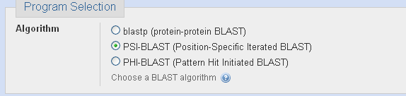 PSI-BLAST - É um blastp interativo no qual a matriz (BLOSUM), após a primeira interação, é refeita com base nos alinhamentos entre as proteínas resultantes da consulta :