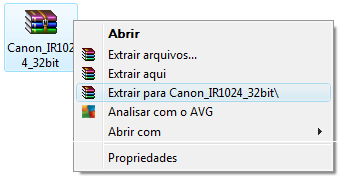 Instalação da impressora Canon IR1024i num Notebook com o sistema operativo (S.O.) Windows Vista instalado 1.