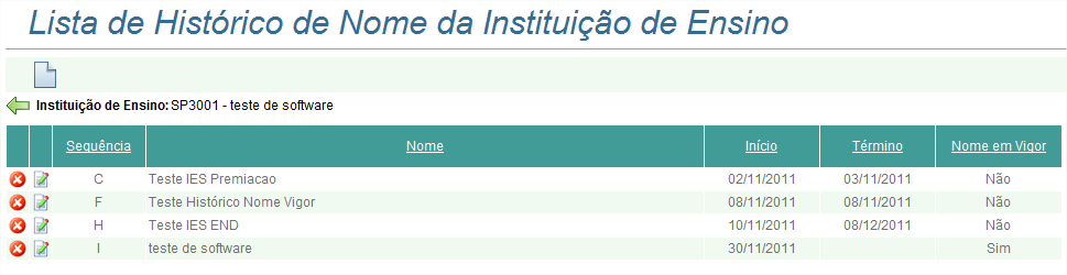 Histórico Nome Instituição Ensino OBJETIVO O objetivo desta tela é efetuar a pesquisa de informações referentes a histórico de nome de instituições de ensino cadastradas no CREA-SP.