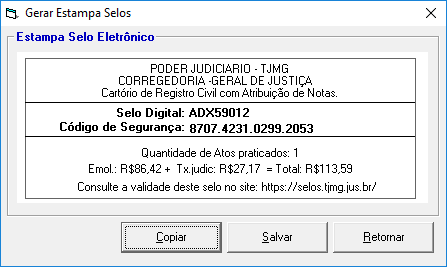 Figura 14 Tela de lançamento de atos no sistema Cartosoft