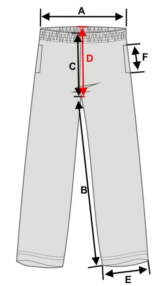 Tabela de Medidas Calça A Cintura B Entre Perna C Cós Dianteiro D - Cós Traseiro E Abertura da perna Tamanhos 6 8 10 12 14 16 P M G GG Medida A 25,0 26,5 28,0 29,5 31,0 33,0 35,0 37,0 39,5 42,0