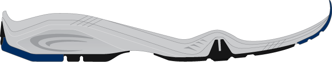 Figura 9 - ilustração da Lingueta acabada Lingüeta A lingüeta é constituída de um dublado com malha em poliéster na cor cinza Pantone, 14 4203 TC com gramatura mínima de 230 g/m², espuma de
