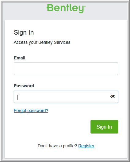 bentley.com, e clique em "Sign In" A.